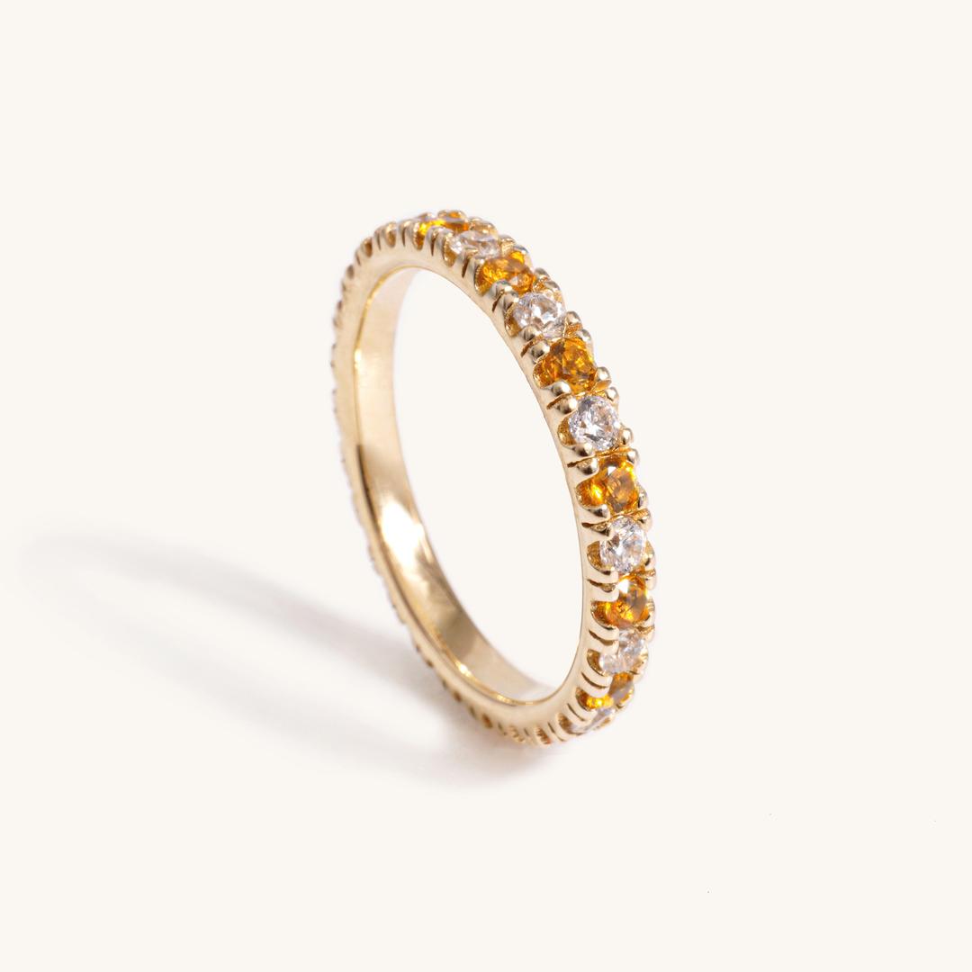14k18k 시트린 콤비 이터니티링 반지 (14k 10호 기준 2.05g)