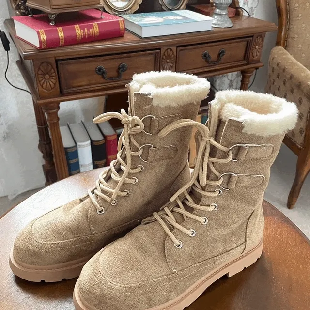 [털안감] 스웨이트 통굽 워커 (2colors)