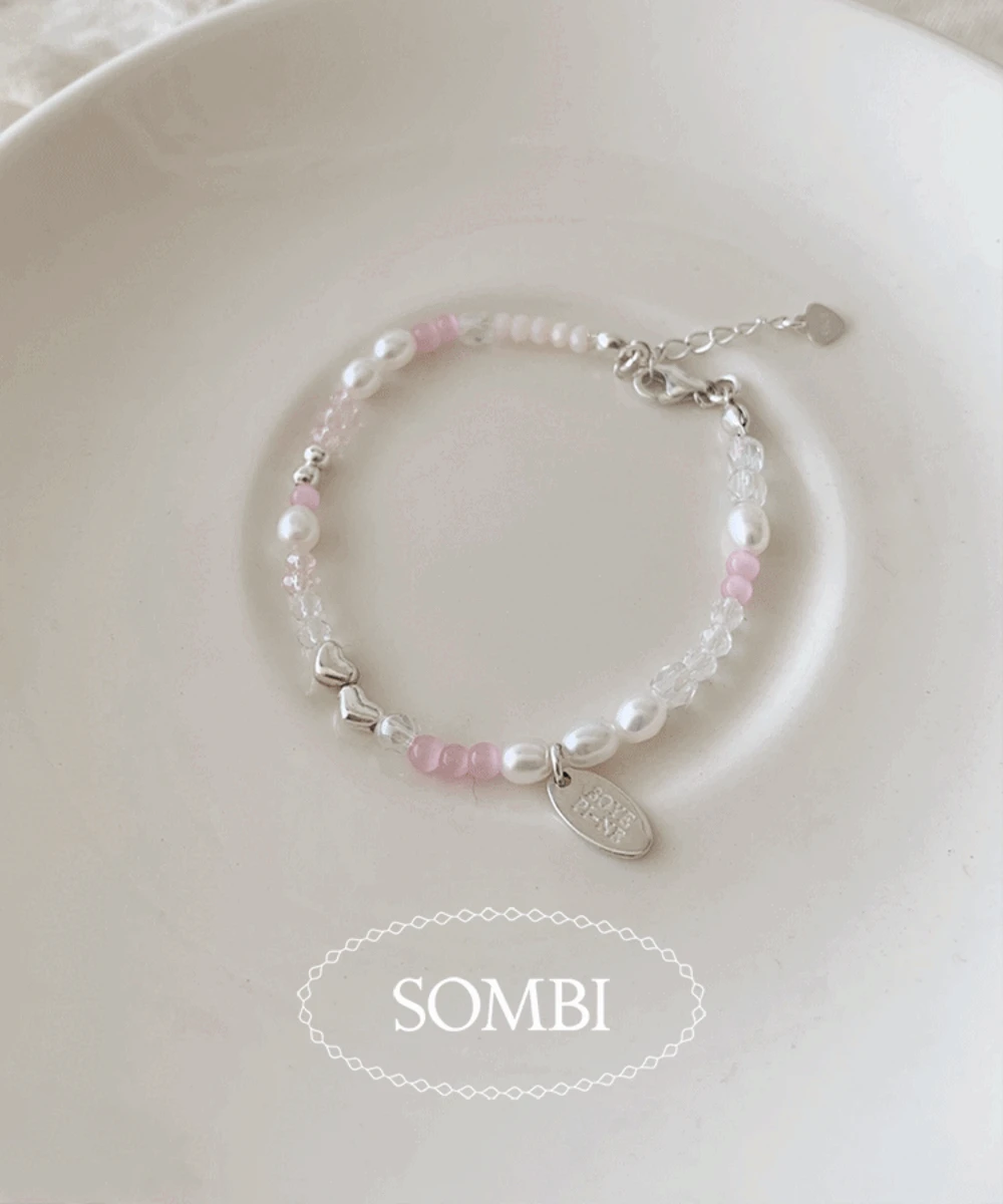 [SOMBI/silver925] 에이프릴 러브 담수진주 팔찌