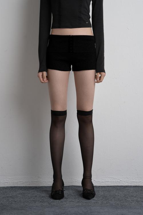 POLD TWO-WAY KNIT SHORTS BLACK