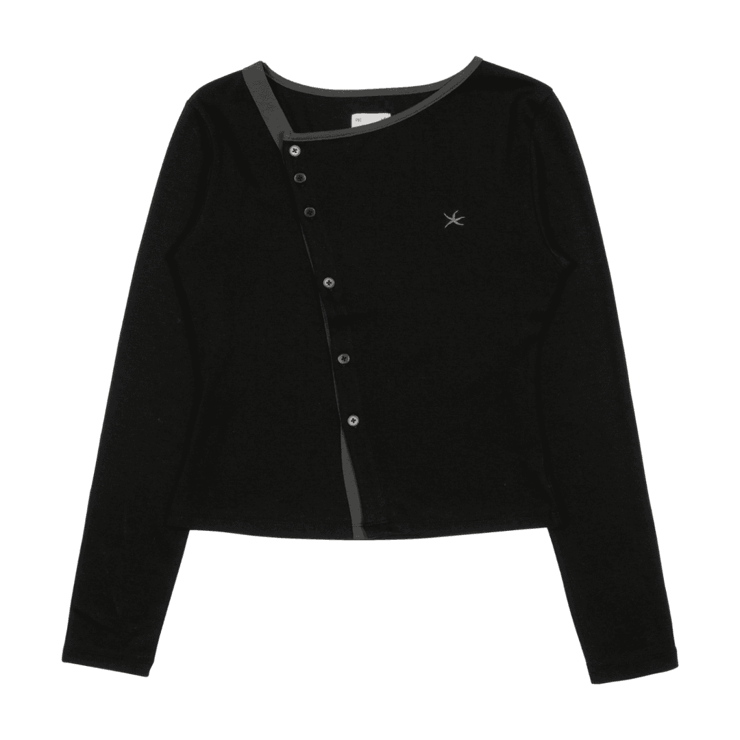 TCM twist button long sleeve (black) (10/15 예약배송)