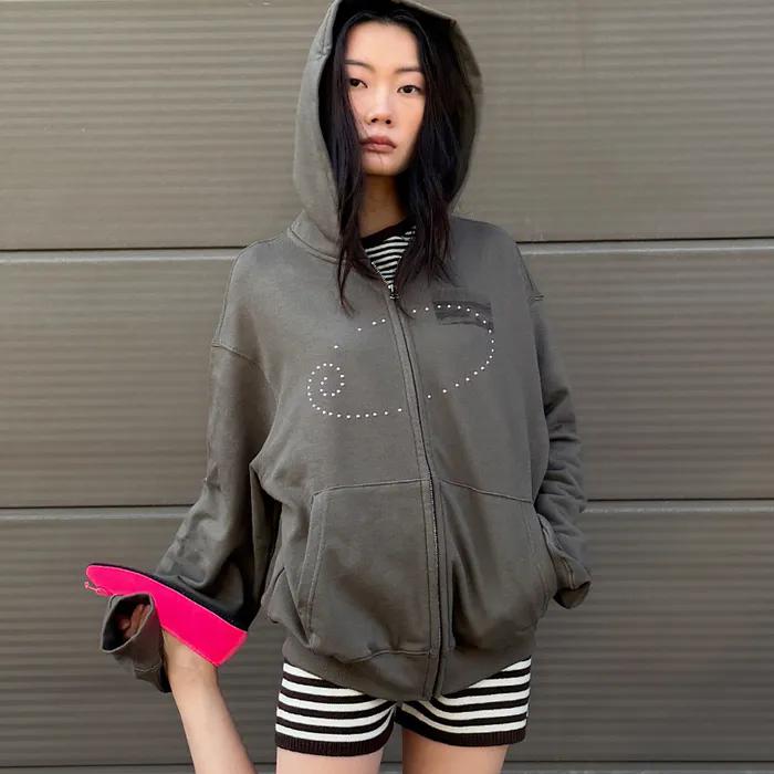 [민주 PICK] Dusty Zip-Up Hoodie Charcoal