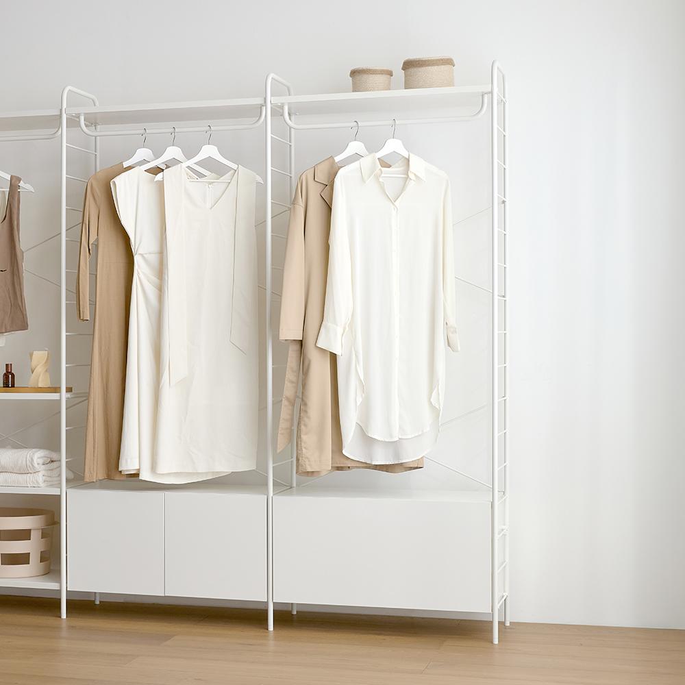 콰트로 에어 시스템 800 5단 드레스룸 행거 (1단 서랍)_연결형