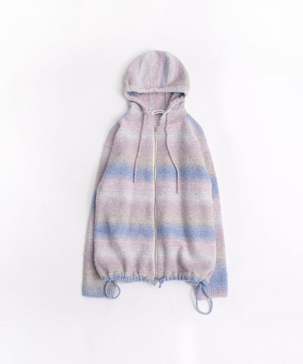 BIG-BANG KNIT HOODED ZIP UP (BLUISH)