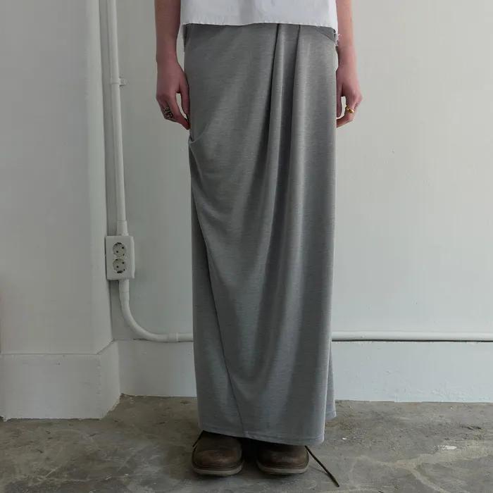DRAPED MAXI SKIRT (grey)