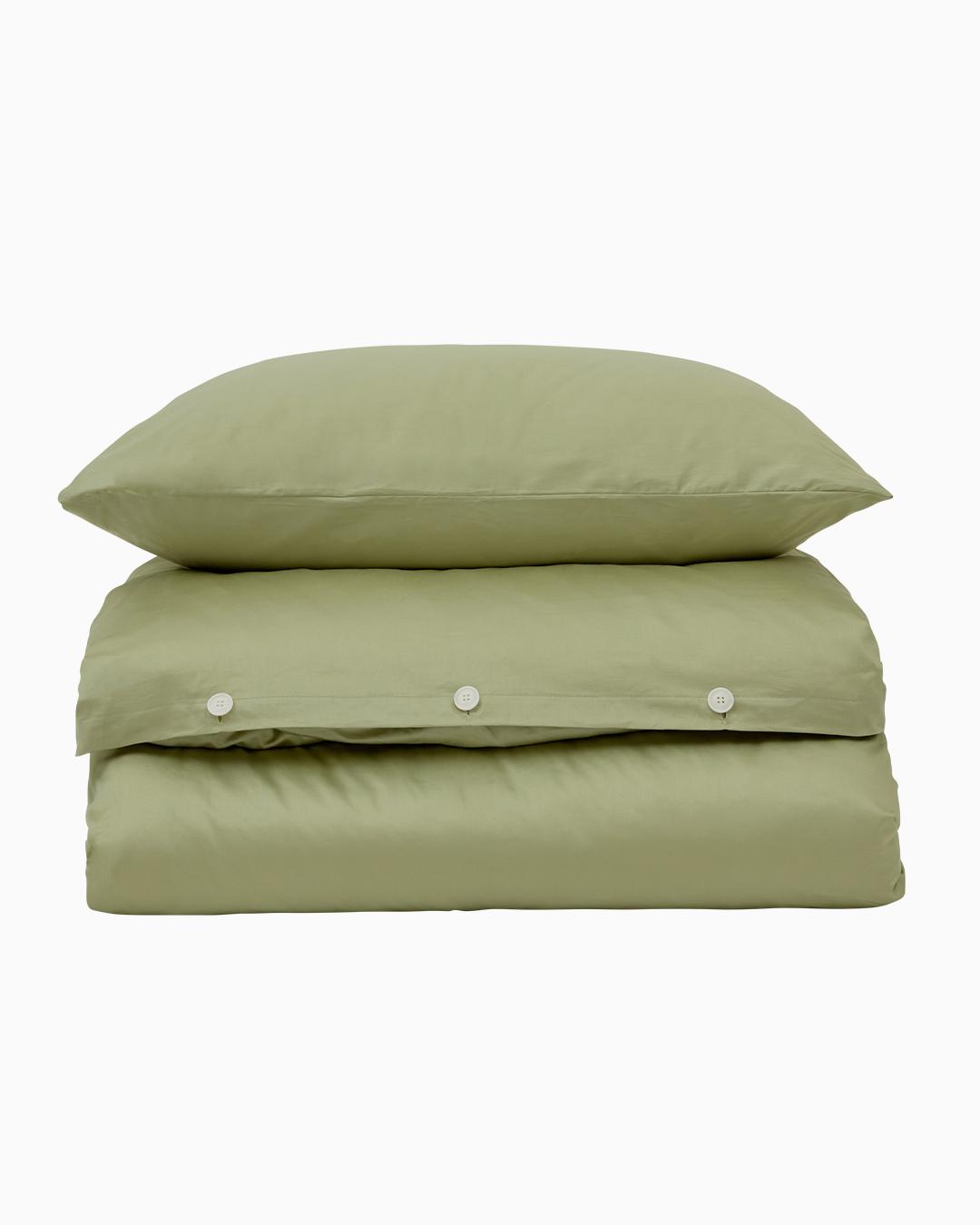 노르딕슬립 새틴 코튼 이불 커버 (올리브 그린)