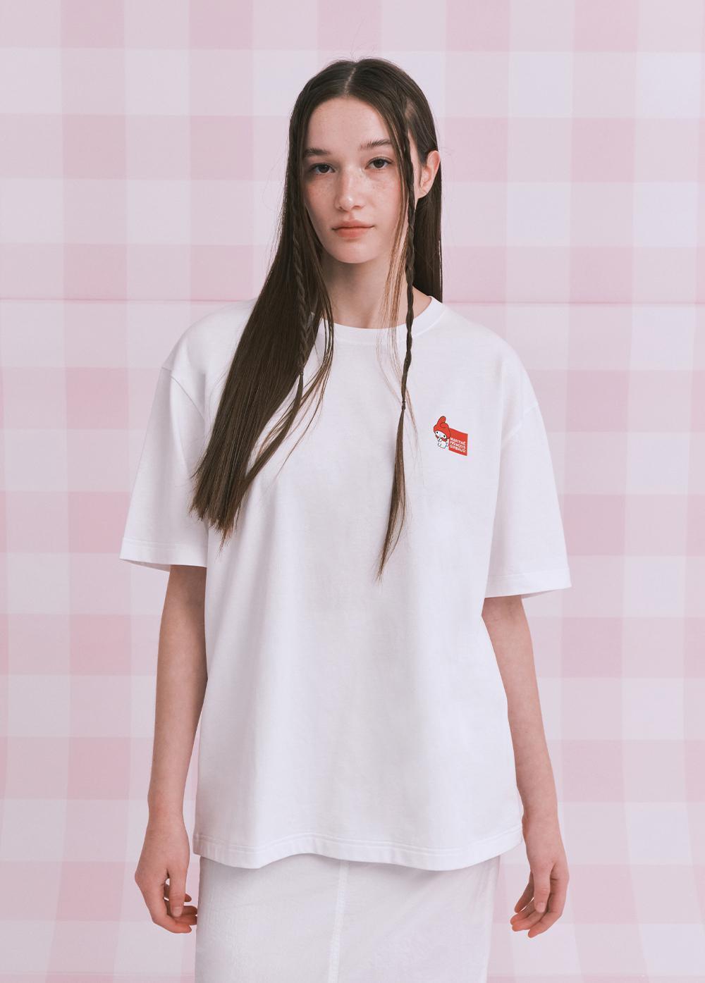 MARITHE X MY MELODY W OVER FIT TEE white