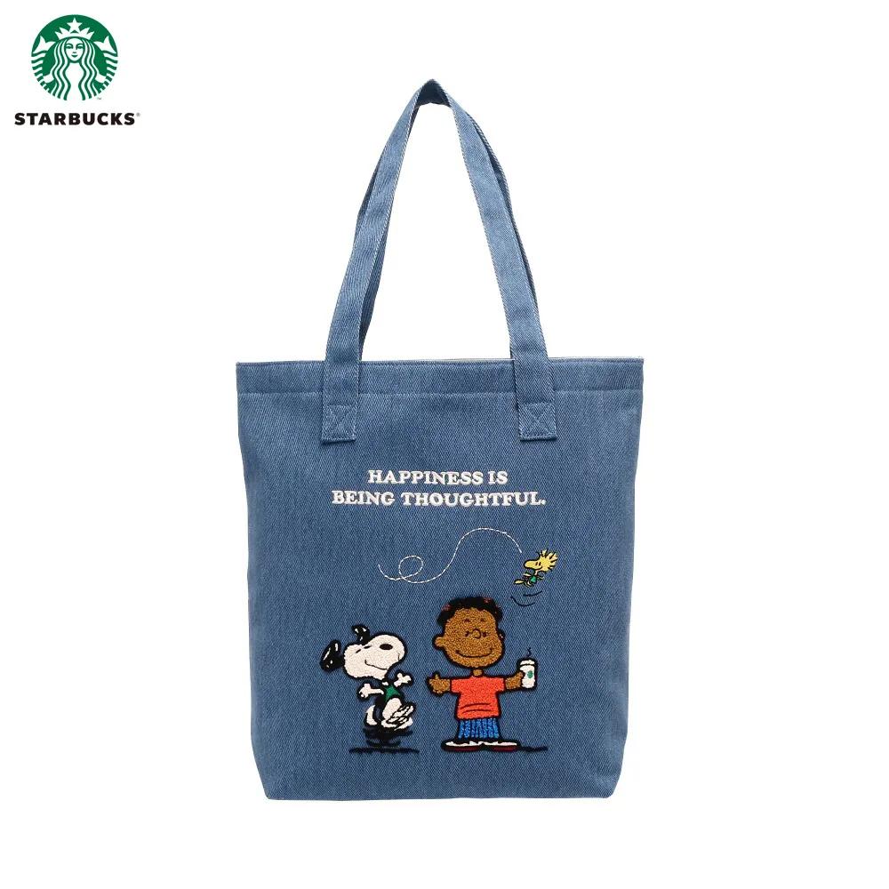 일본 스타벅스 PEANUTS 스누피 프랭클린 에코백 토트백 블루 473ml | 상품 상세 | 크로켓