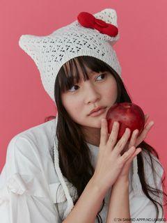 【ハローキティコラボ】リボンボンネット