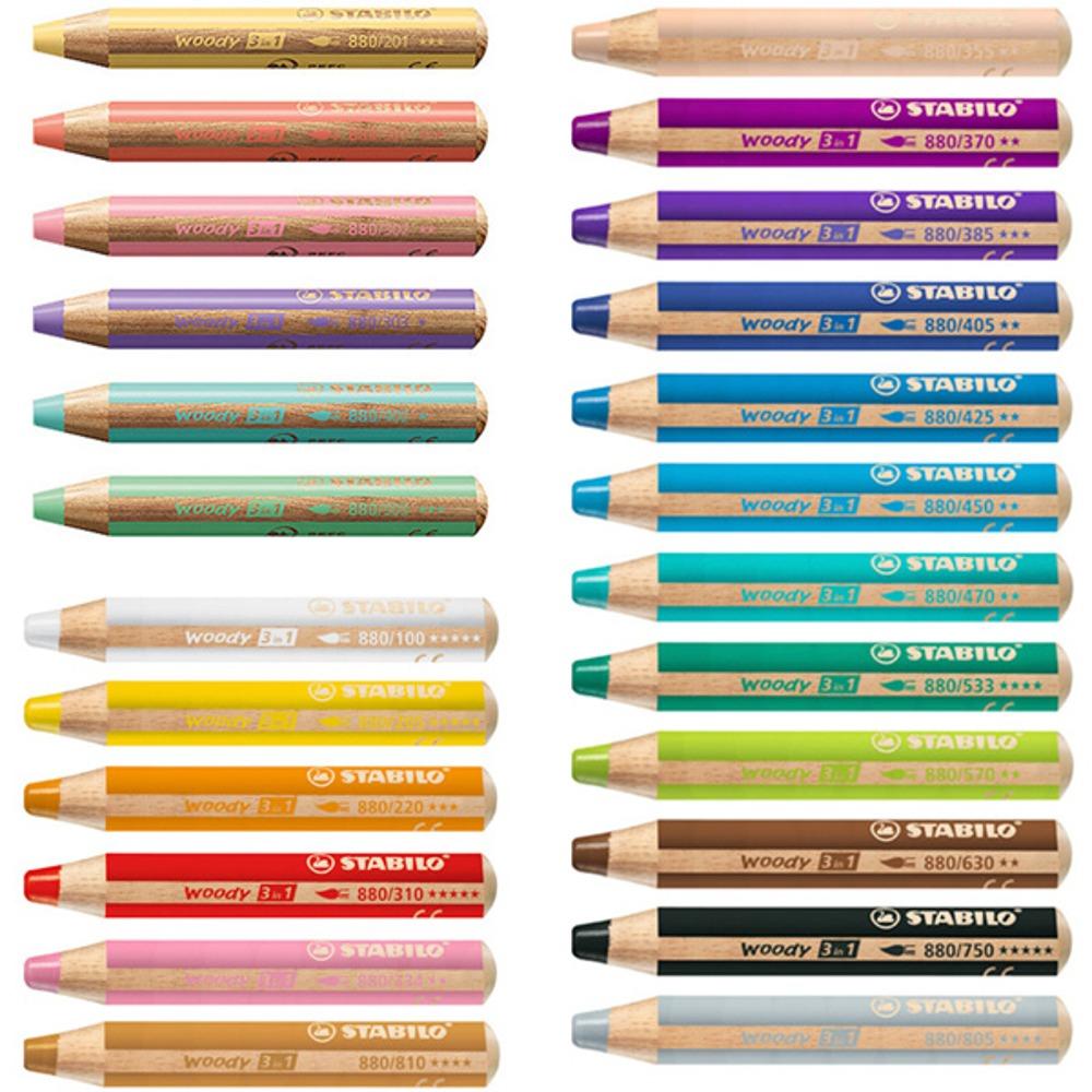 [G2] 스타빌로 4000 스타빌로 우디 파스텔추가 총 24컬러 색연필 880 woddy 3 in 1 40%할인