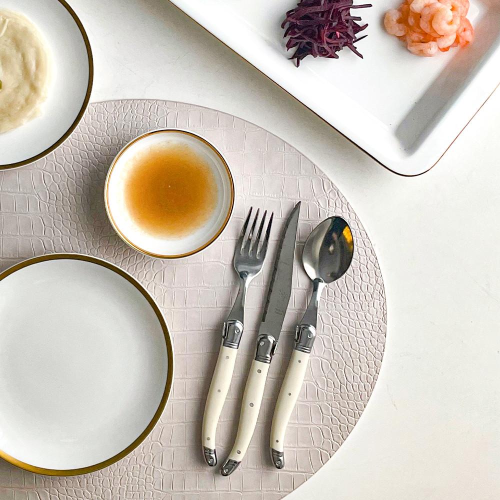 한국공식수입원 / 장네론 라귀올 커트러리 테이블 양식기 1인세트 (스픈,포크,나이프) 아이보리