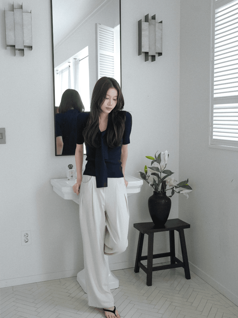 [NouArté] 베르니 핀턱 와이드 슬랙스 (크림)