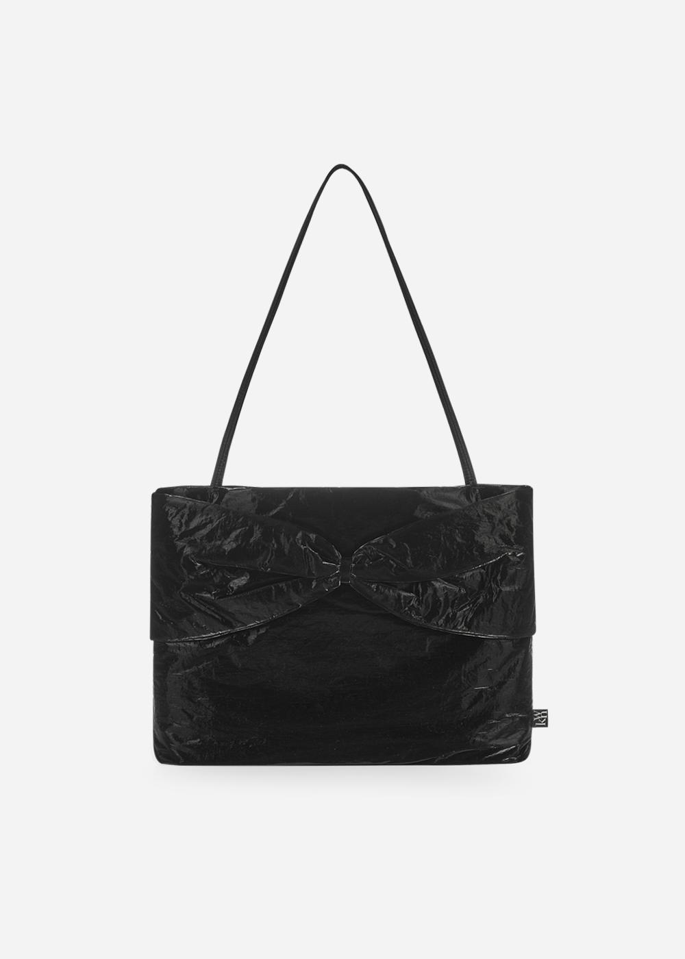 My Dear Bow Bow Tote Shiny Black