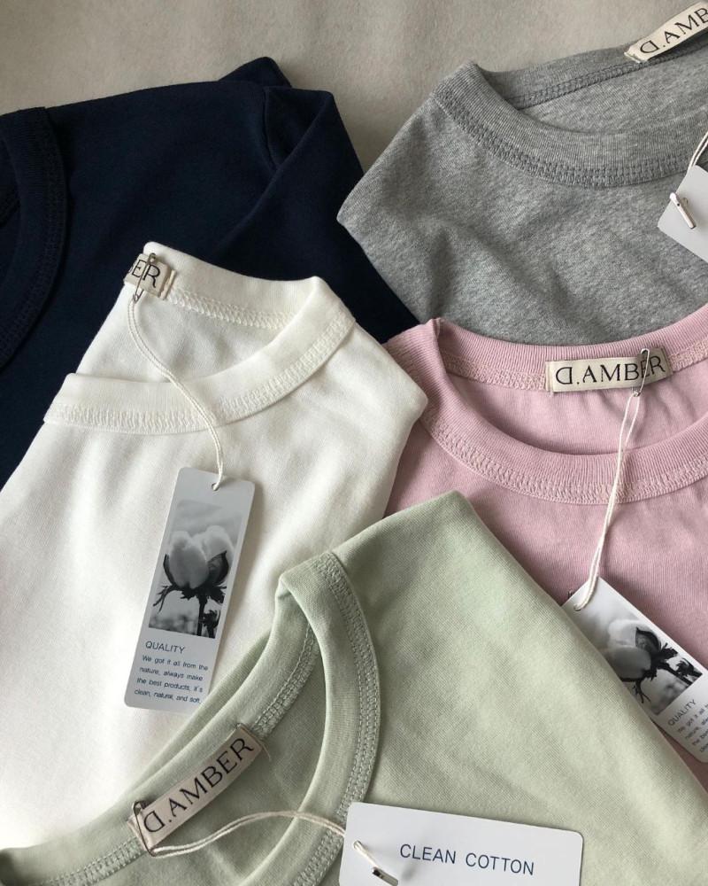 [두장 무배](아이/그레이/백멜 당일) D.AMBER 디엠버 폴 베어 스판티 봄 여름 짱짱 슬림 반팔 티셔츠 t  (5 Color)