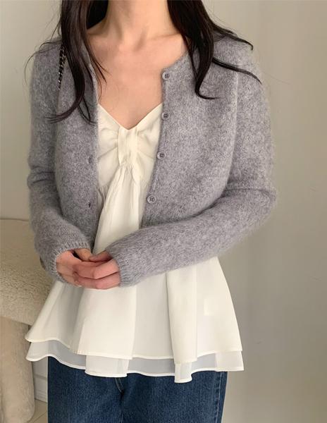 뮬티 앙고라 가디건 (2color) (앙고라가디건, 니트가디건, 겨울가디건, 연말룩, 하객룩 추천)