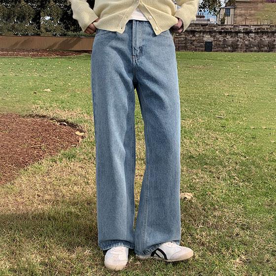 고고싱 [35만장돌파!👏4계절BEST] 파스텔와이드데님PT (데님팬츠,와이드데님,와이드청바지,세미와이드,사계절데님,화이트팬츠,흰바지,면팬츠,출근룩,하객룩)