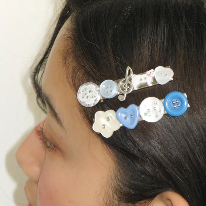 MUSIC CAT BUTTON HAIR PIN (2ea)