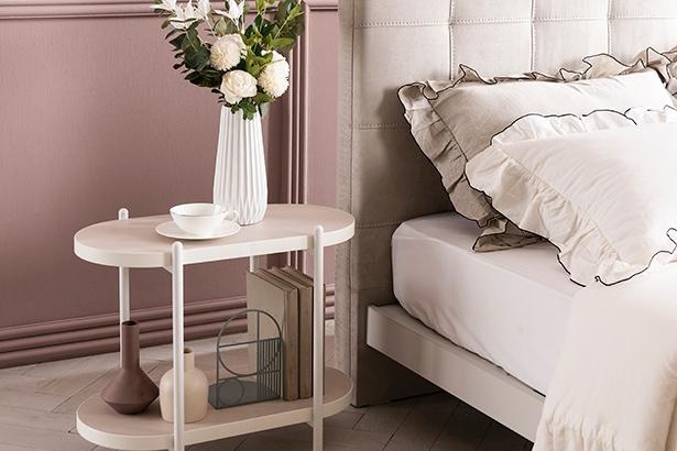 비블리 2단선반 타원협탁