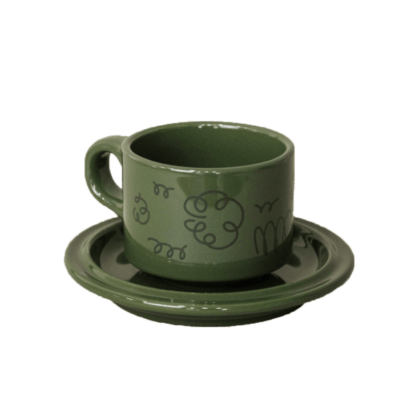 [편안한 초원] pattern cup & plate