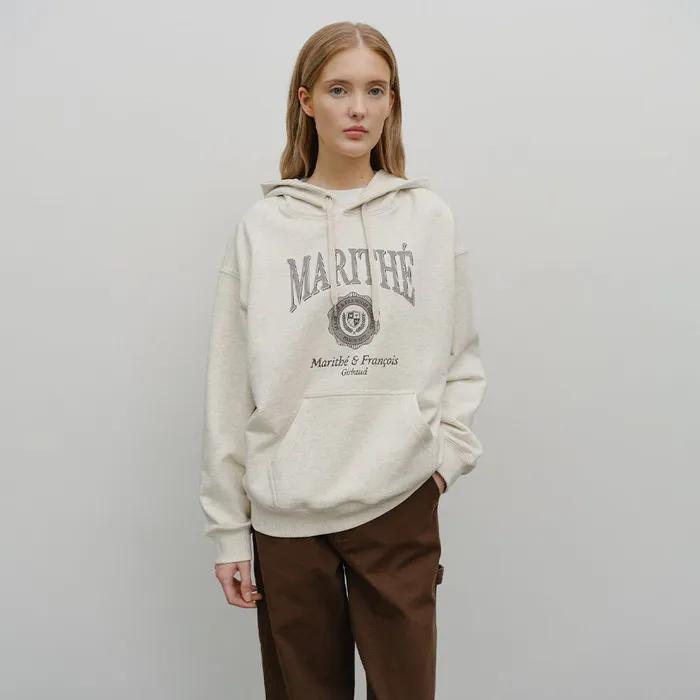 CREST CRACK LOGO OVERSIZED HOODIE oatmeal