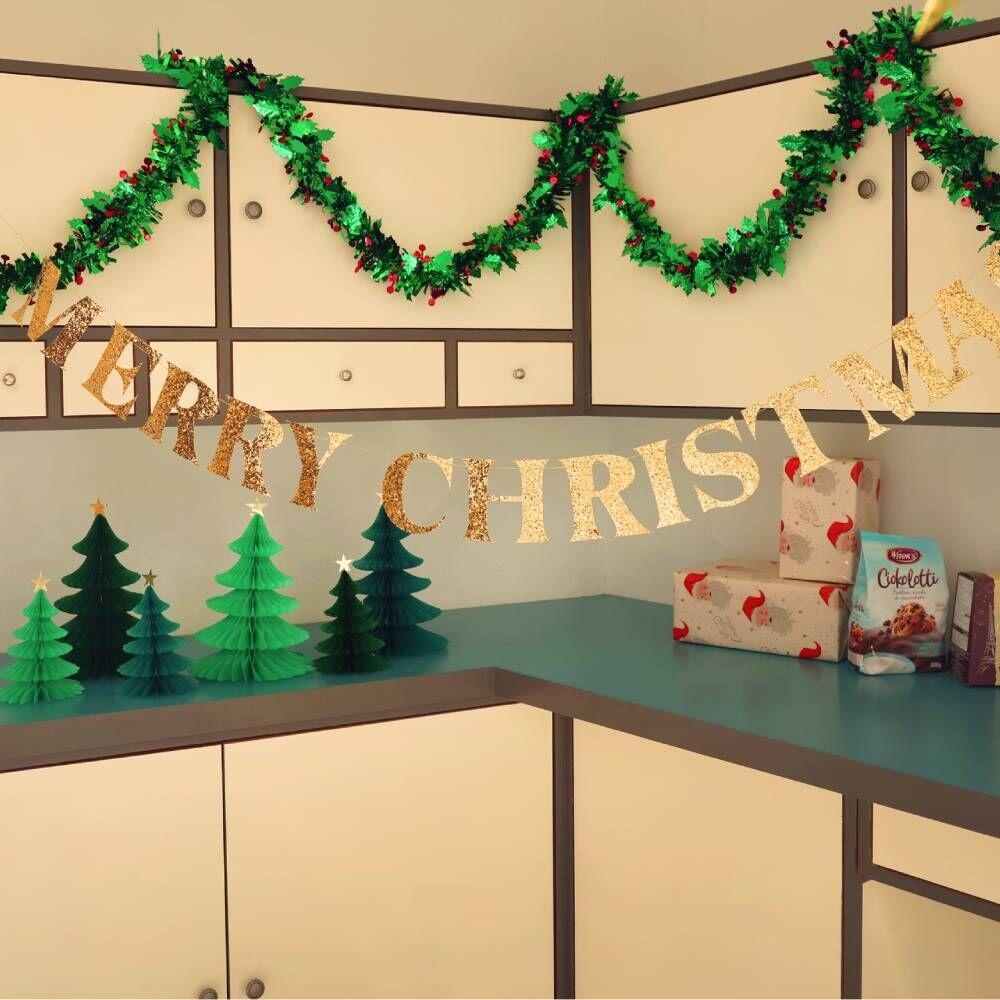 알렉스앤소냐 골드 글리터 메리 크리스마스 가랜드