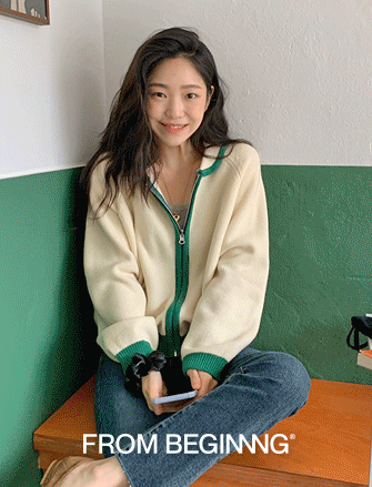 [얼리스프링][4천장돌파][MADE]라인배색 집업니트가디건 (4color)