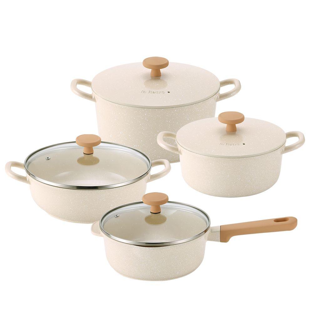 [단독판매] PN풍년 블리스 라레트로 마블IH 4종세트(유리/주물뚜껑 호환가능) 국산 통주물 냄비