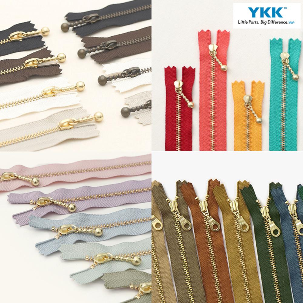 YKK 지퍼 앤틱 골드 금속지퍼 파우치 가방 퀼트 재료 파스텔 컬러 200여종 F