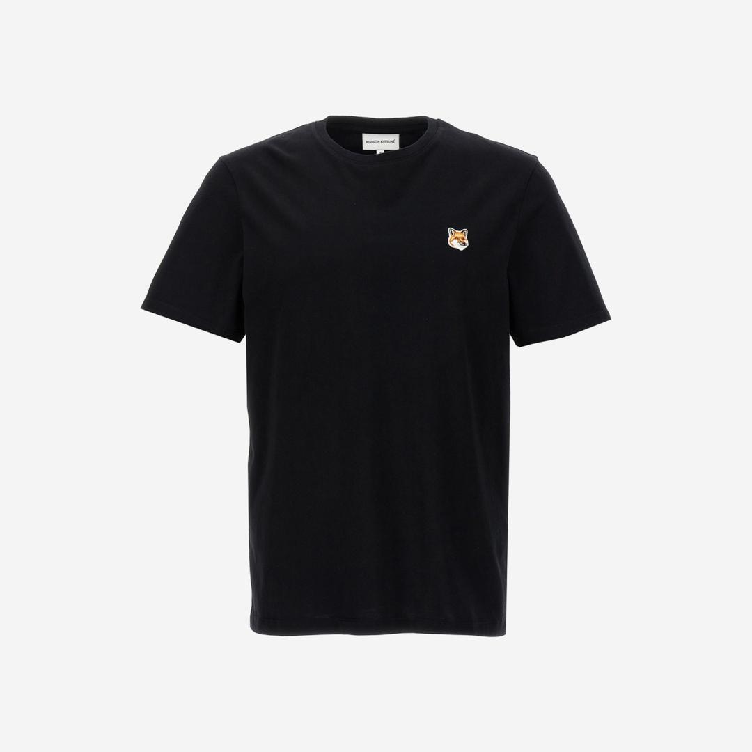 Maison Kitsune Fox Head Patch Classic T-Shirt Black