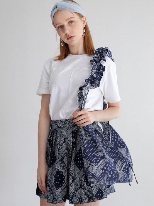 PAISLEY SHIRRING STRAP BAG (NAVY)