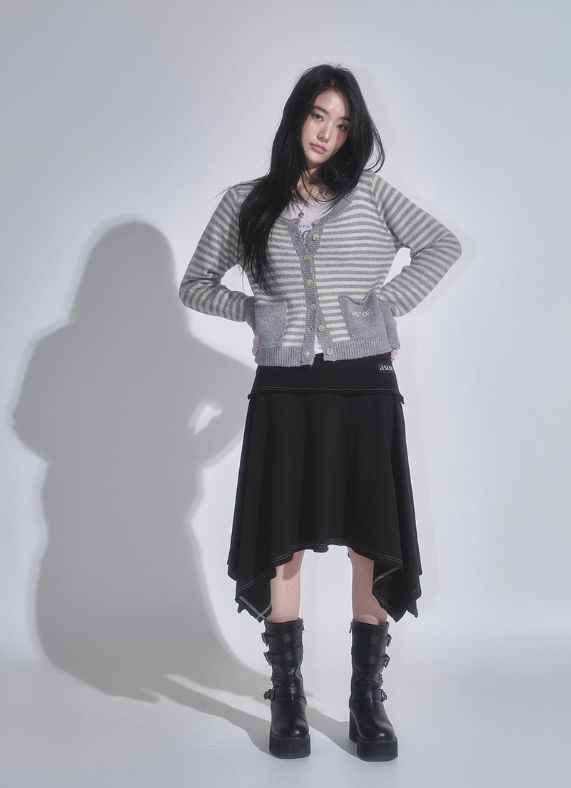 LENA UNBALANCE SKIRT / BLACK / 7.11 순차 발송 예정