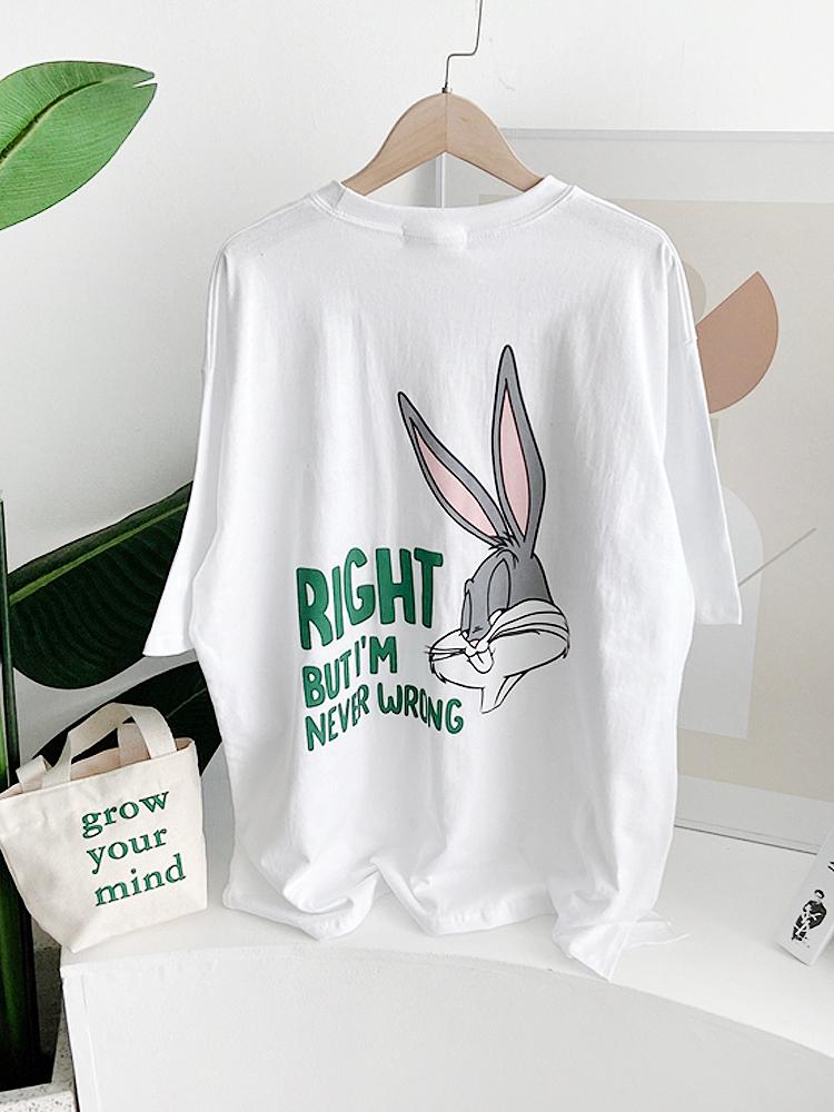 [무배] 반팔/긴팔 바니바니 레터링 프린팅 오버핏 티셔츠 4color