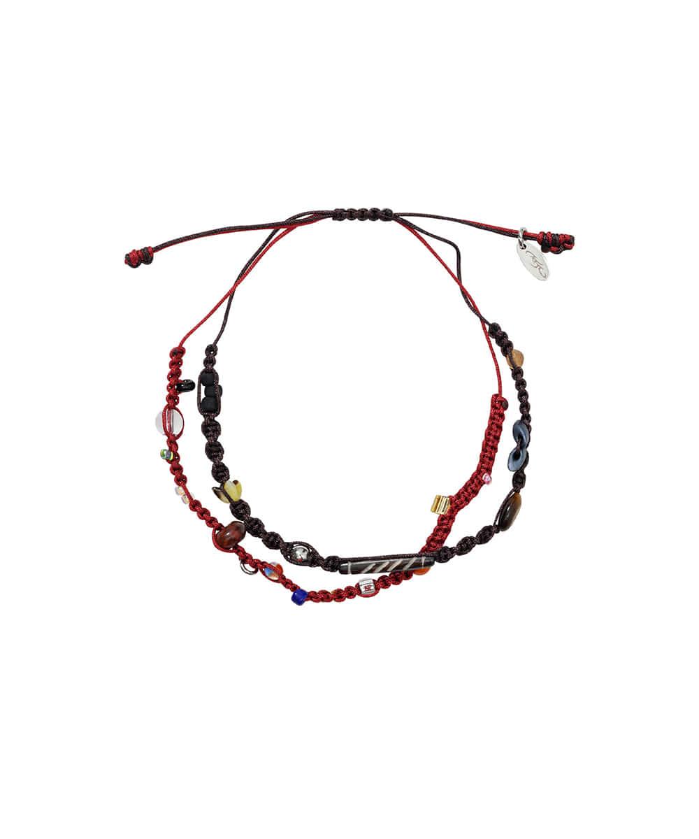 Wabisabi Knot Layered Bracelet [RED] [5월 12일 예약배송]