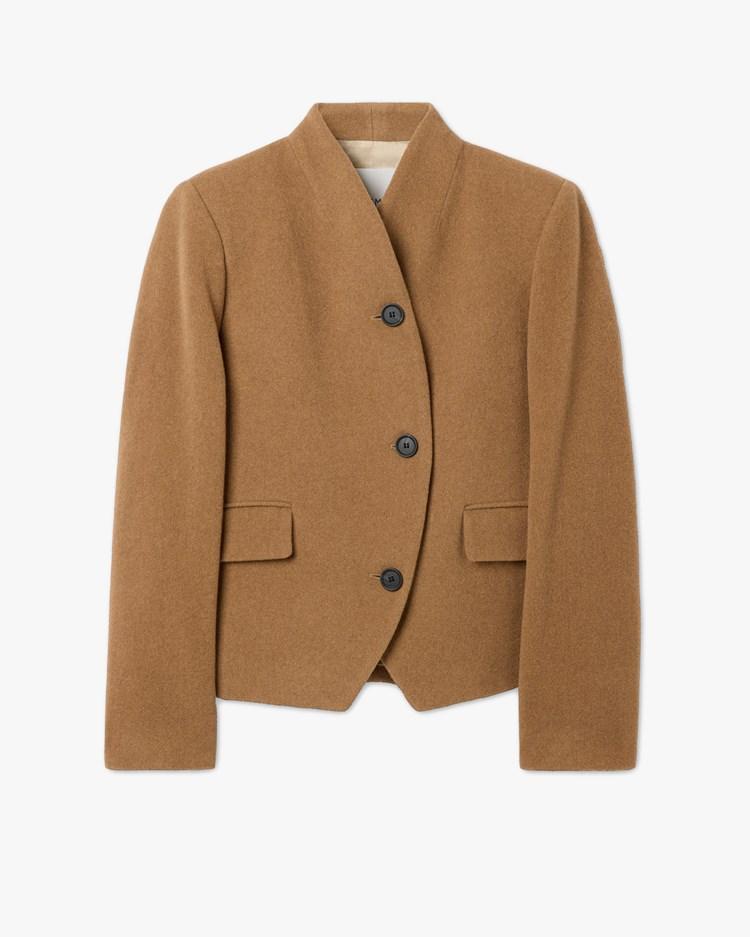 Short Curved Jacket Camel