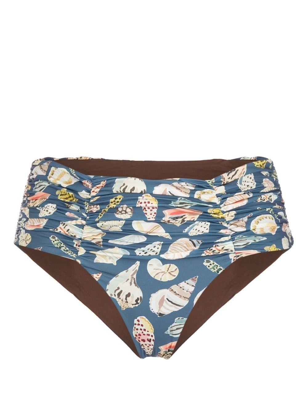 셸 프린트 하이웨이스트 비키니 브리프