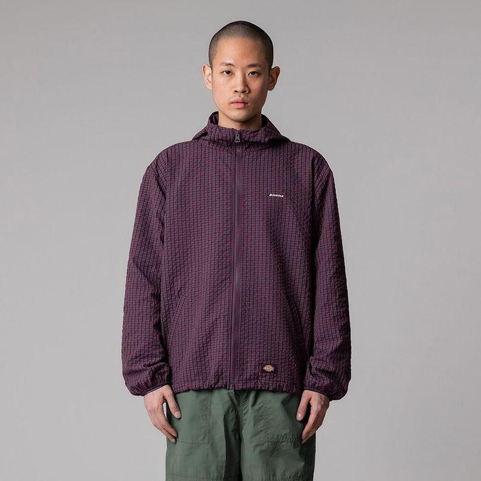 그리드 체크 라이트 윈드브레이커 Purple