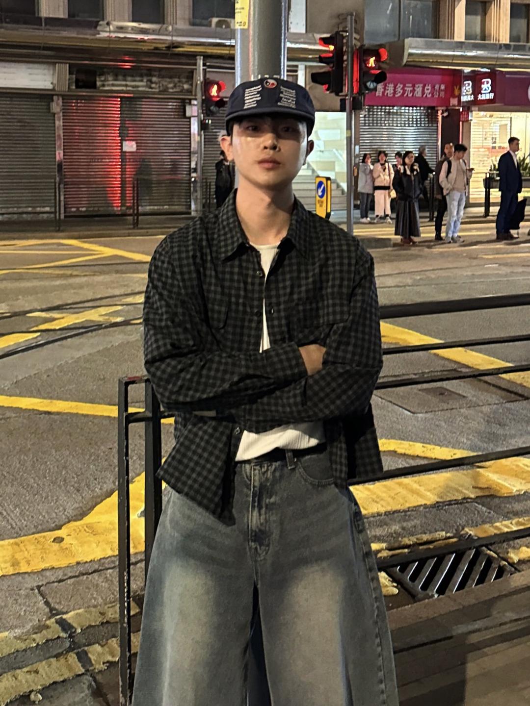 노드 센트럴 크롭 체크 셔츠