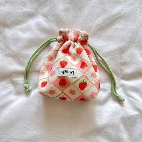terry string pouch (vintage strawberry)