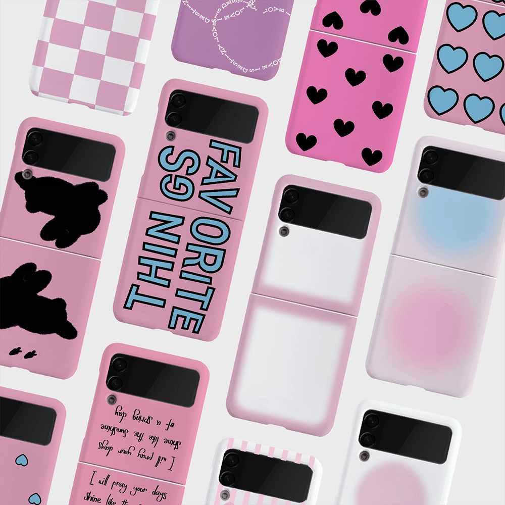 [제트플립 핑크 디자인 하드폰케이스 모음전] z플립 1 2 3 4 5