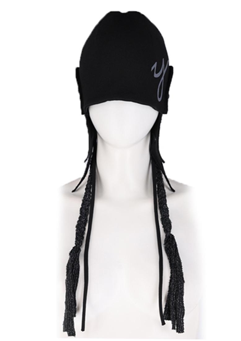 Star appliqué beanie_ Black