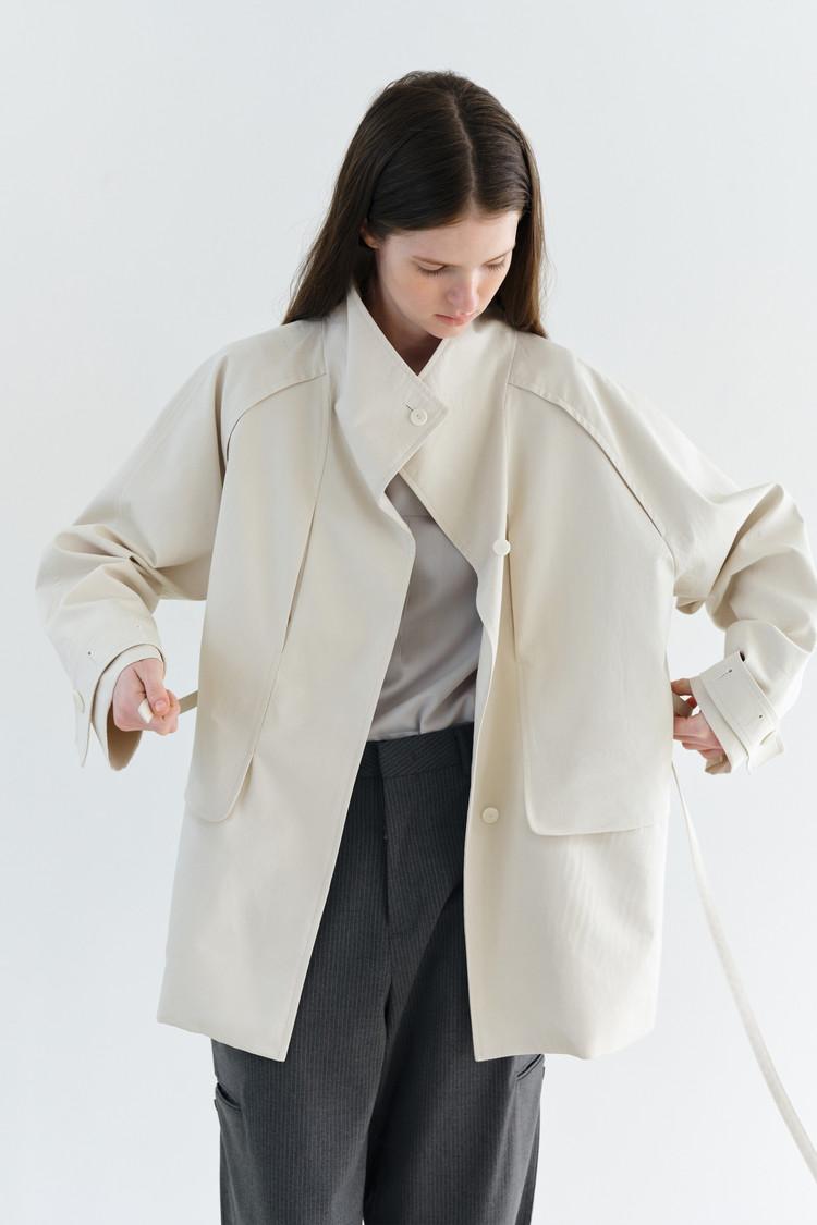vent half trench coat (ivory)