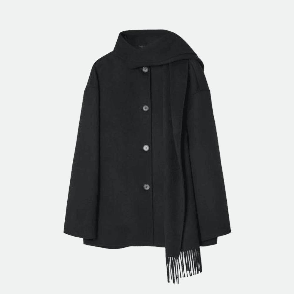 COS 코스 오버사이즈 울 블렌드 스카프 자켓 화이트 1187057005