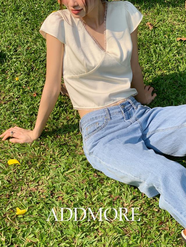 에드모어 [MADE] mbs503 글로우 쉬폰 레이스 크롭 블라우스