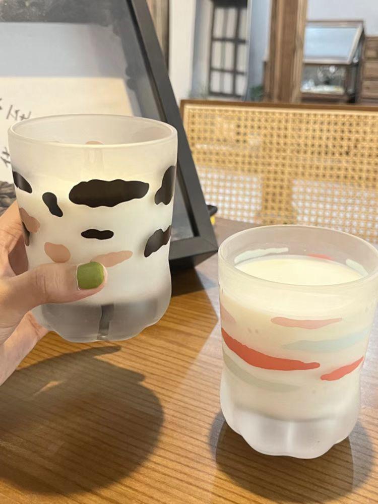 고양이 발 유리컵 홈카페 고양이 발바닥 컵 400ml 냥발컵 4종