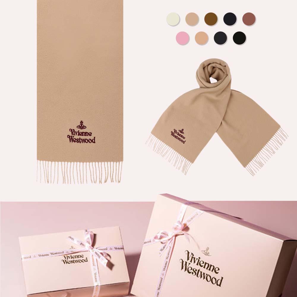 [공식] 비비안웨스트우드 엠브로이더드 로고 머플러 9종 택1