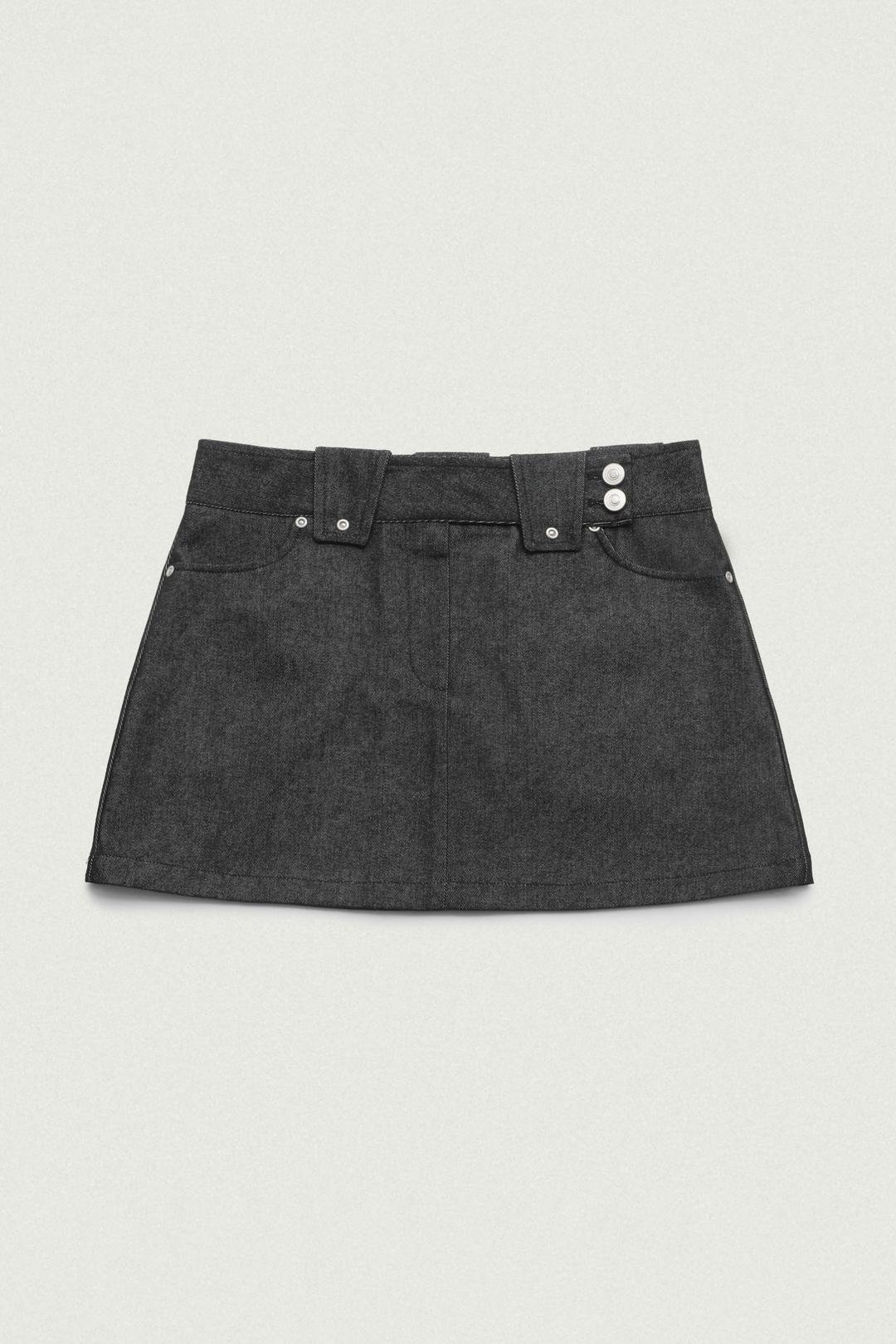 Rivet denim mini skirt (Denim)