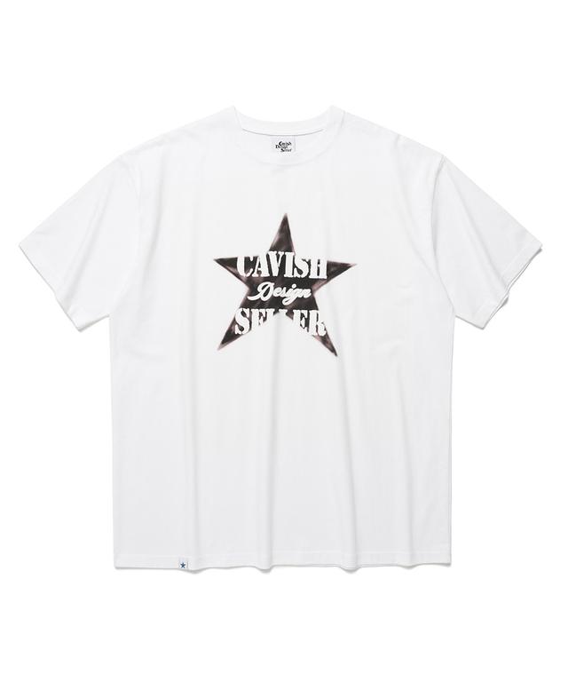 STAR STENCIL SS TEE[WHITE]