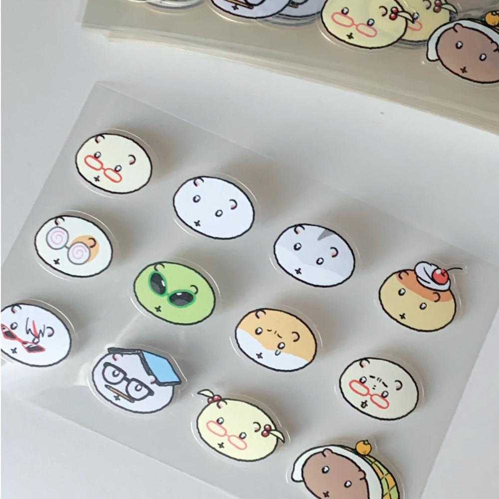 [갱갱] 많은햄 투명 스티커