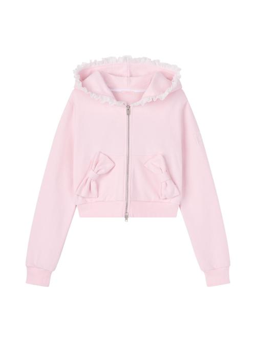 CREAMY HOOD ZIP UP - STRAWBERRY MARSHMELLOW