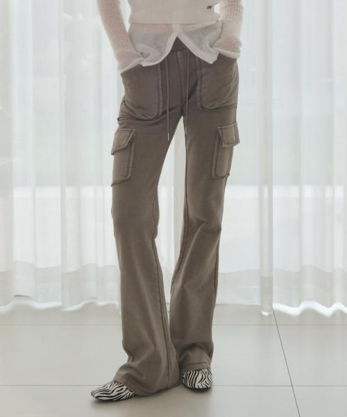 PIGMENT JERSEY BOOTCUT PANTS [GRAY]